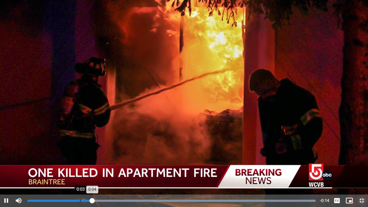 One person died Thursday, May 23, 2024, in an apartment building fire in on McCusker Drive in Braintree.