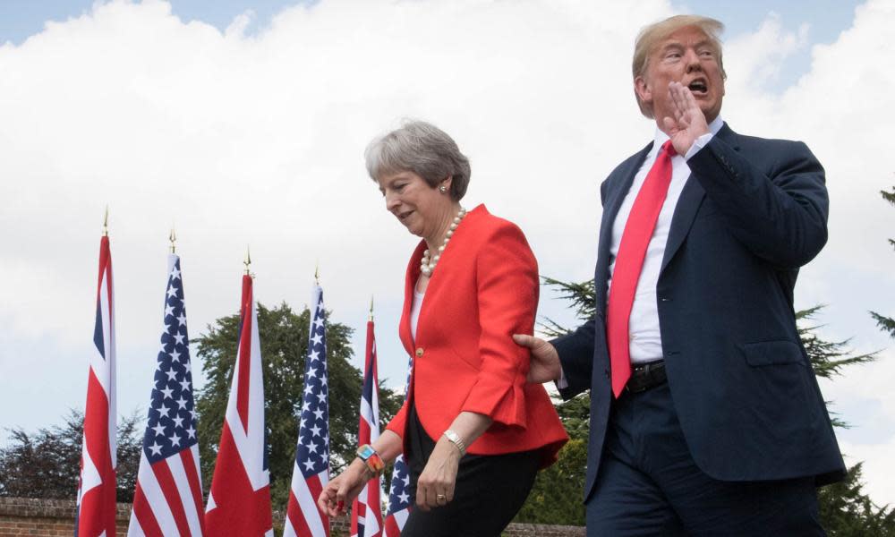Donald Trump and Theresa May at Chequers during his UK visit