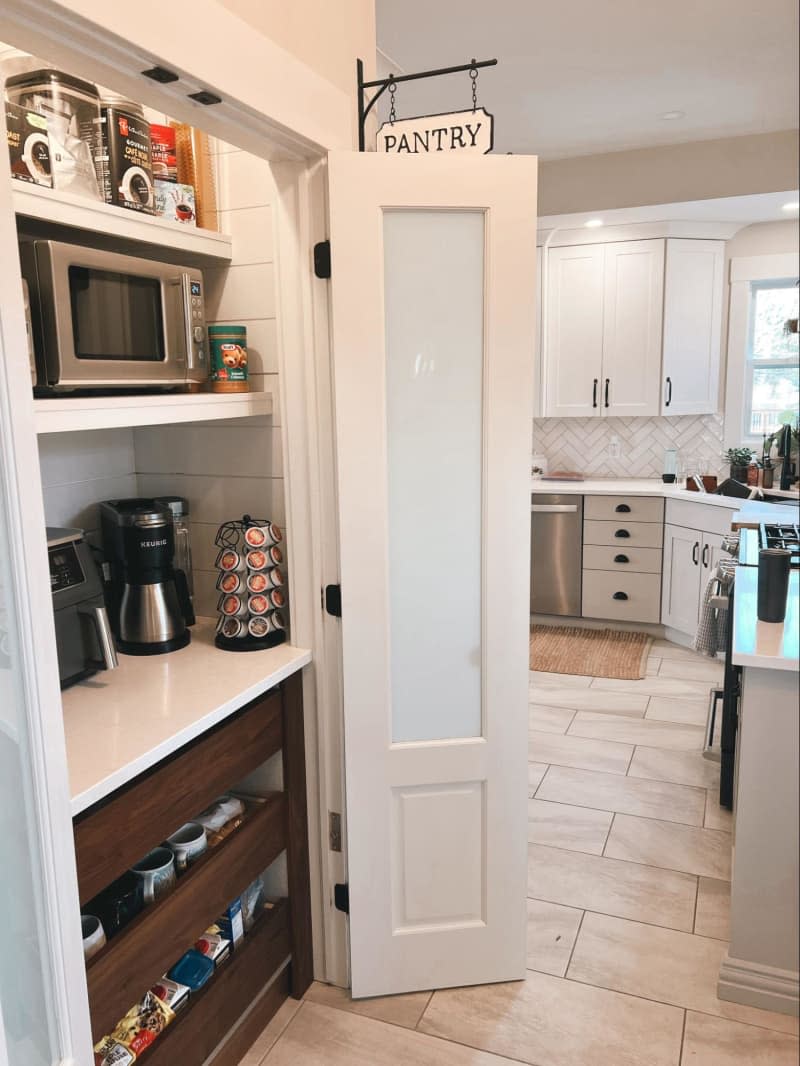 Pantry with coffee bar inside