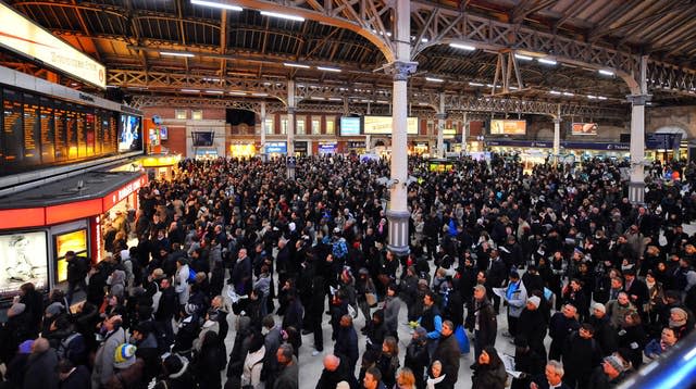 Passengers at Victoria Station in London before the pandemic hit passenger numbers