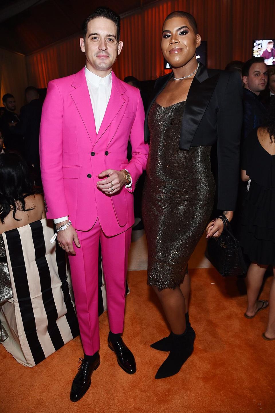 G-Eazy and EJ Johnson attend the 28th Annual Elton John AIDS Foundation Academy Awards Viewing Party. 