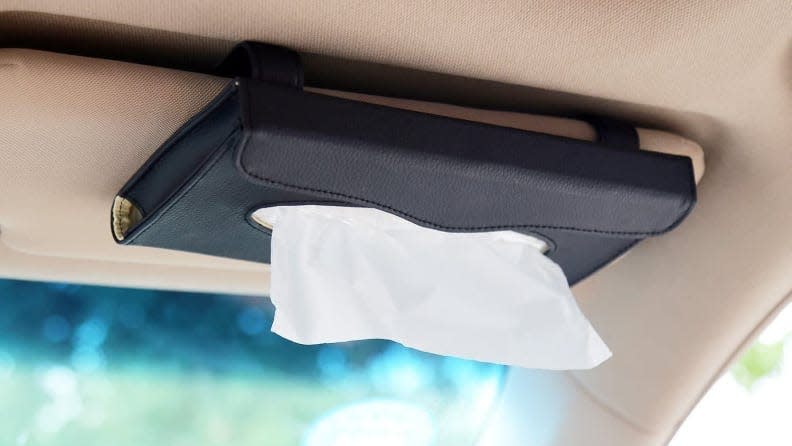 Keep your tissues in reach while driving.