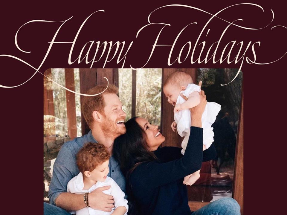 Prince Harry and Meghan Markle share 2021 Christmas card (Alexi Lubomirski/Duke and Duchess of Sussex/PA)