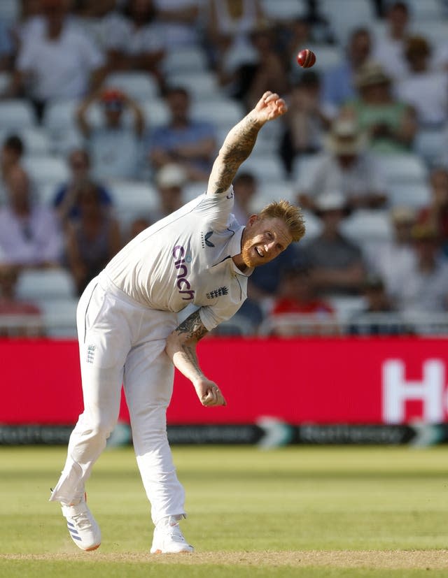 Ben Stokes bowls for England 