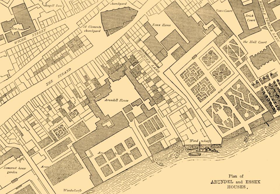 The plans of Essex House and Arundel House