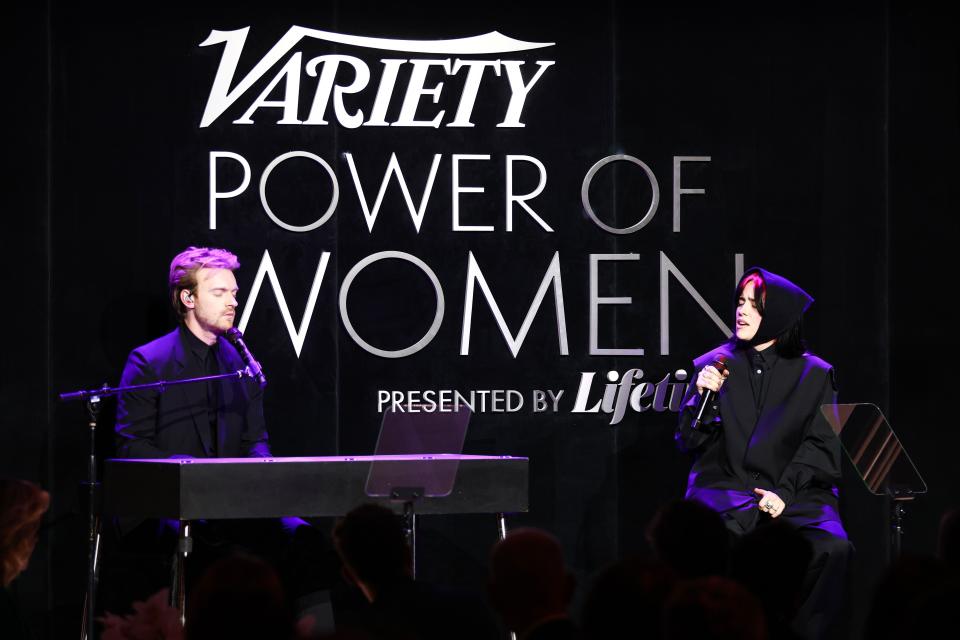 Finneas and sister Billie Eilish perform the Grammy-nominated "Barbie" song, "What Was I Made For?"