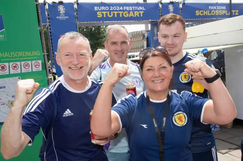 Clydebank Chairman Grace McGibbon with husband Magnus and Craig and Colin Cameron