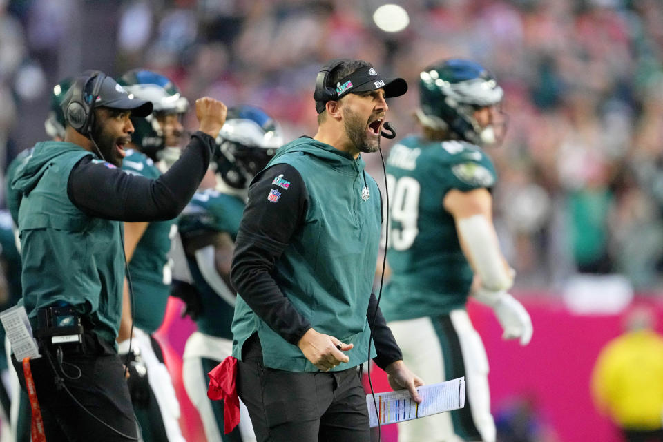 Head coach Nick Sirianni and the Eagles get their first crack at the Chiefs since Super Bowl LVII. (Kirby Lee-USA TODAY Sports)