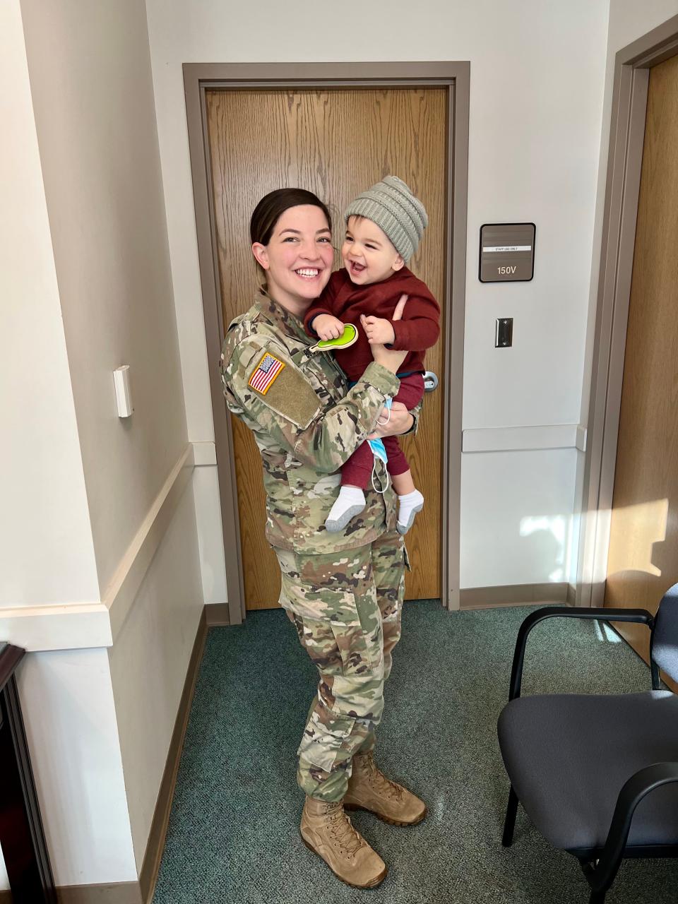 1st Lt. Gabrielle Boyer with her son, Baker Augustus Boyer, who was born In November 2020.