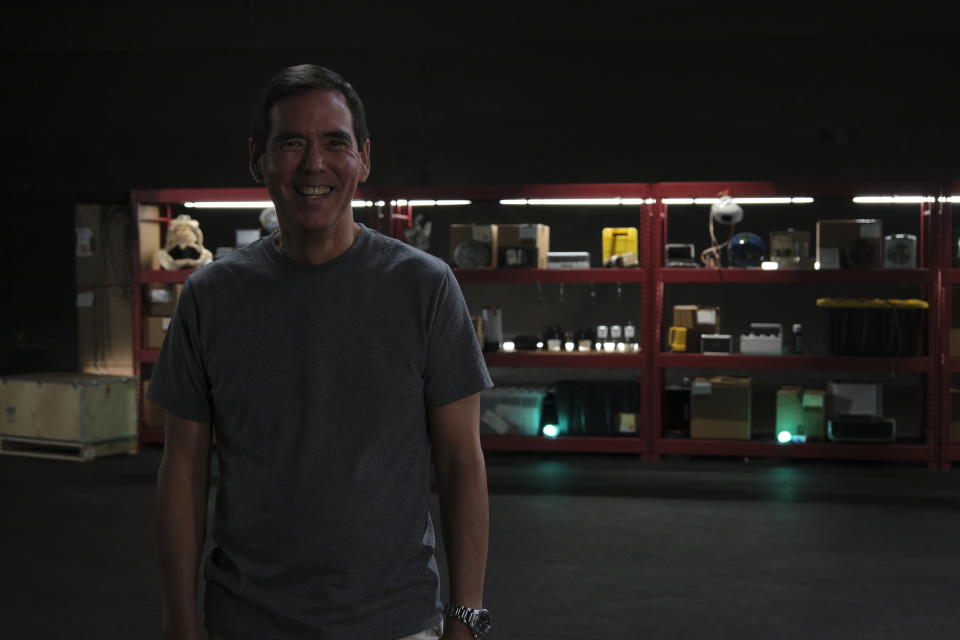 Professor Stephen Kajiura in the Shark Lab studio. (Photo: National Geographic for Disney/Martin Cass)