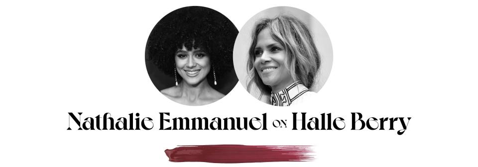 <h1 class="title">Nathalie Emmanuel on Halle Berry.jpg</h1><cite class="credit">Nathalie: Dimitrios Kambouris/Getty Images<br> Halle: Rodin Eckenroth/Getty Images</cite>