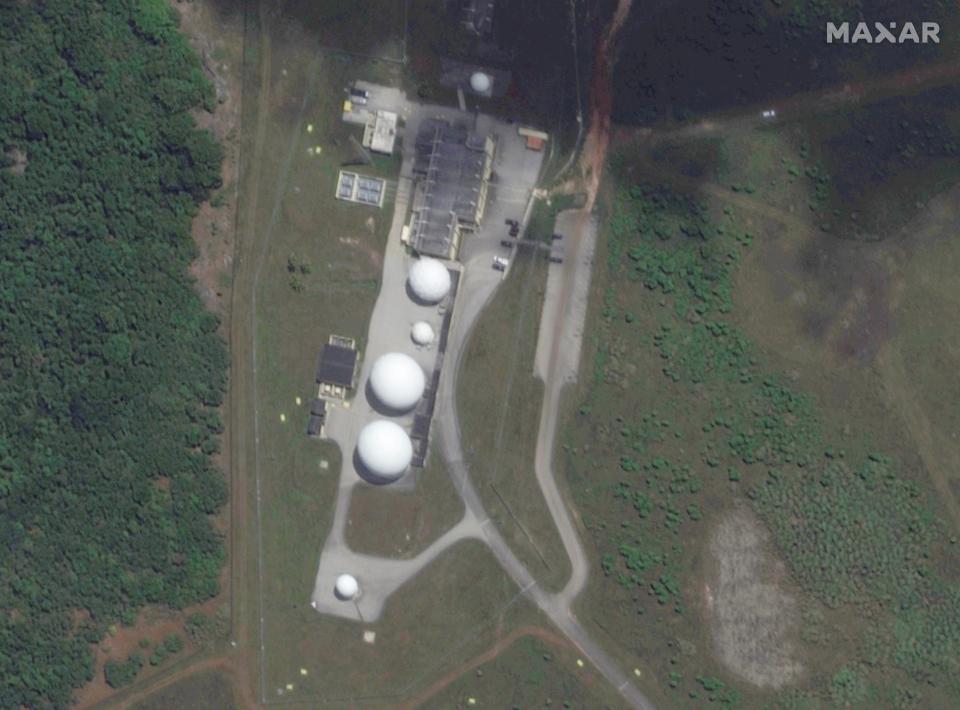 A satellite image shows a NASA remote ground terminal before typhoon Mawar, in Dededo, Guam, May 20, 2023 (via REUTERS)