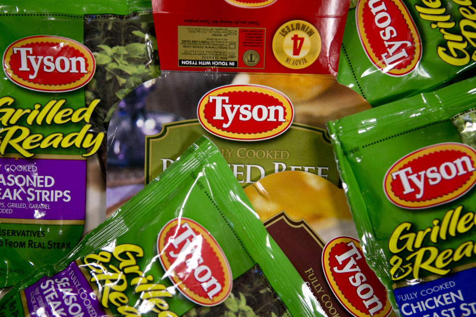 Packages of Tyson Foods processed meat products.&nbsp; (Photo: Bloomberg via Getty Images)