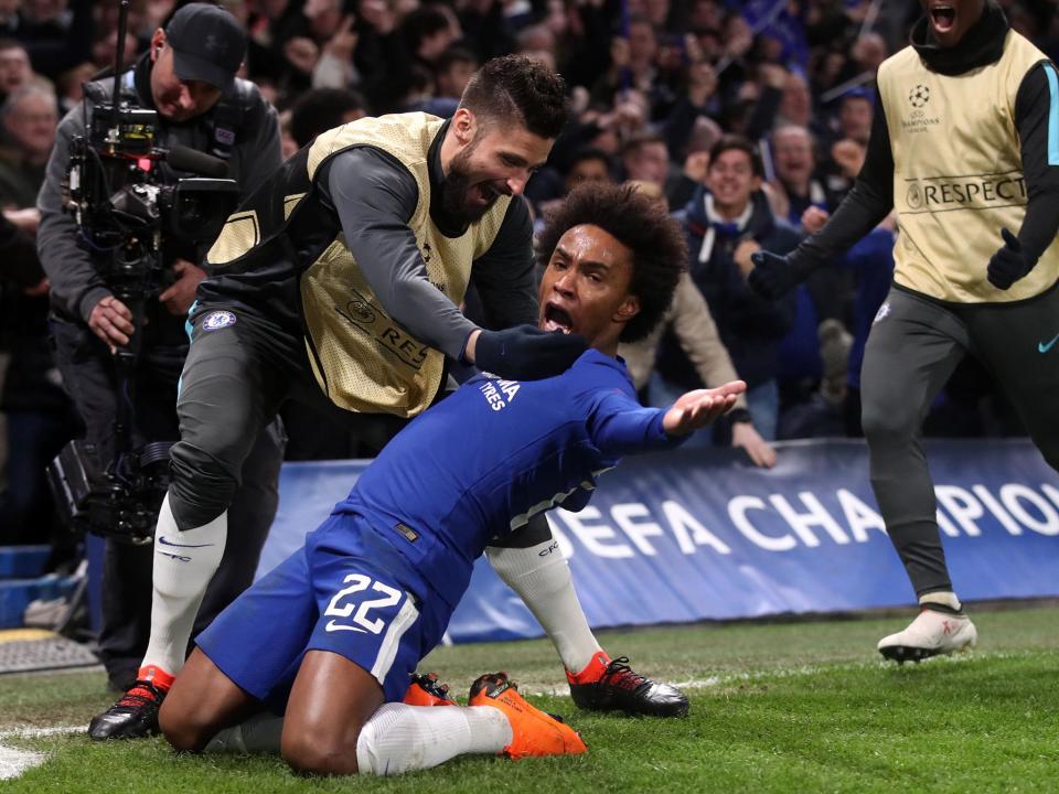 Willian feels Chelsea are capable of beating Barcelona at the Camp Nou to reach the Champions League quarter-finals: PA