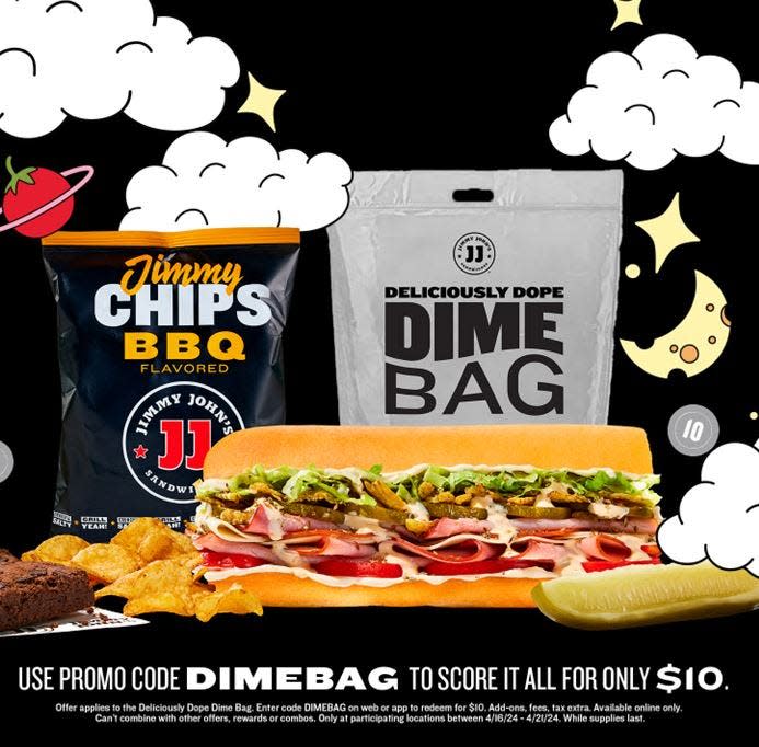 A sneak peek of Jimmy John's 4/20 meal.