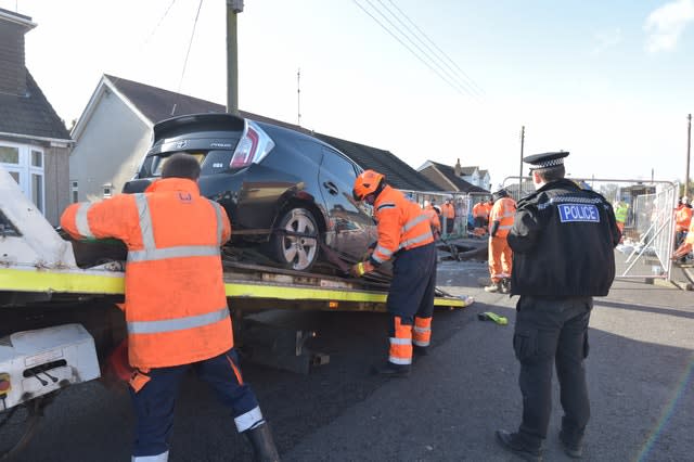 The Toyota was removed shortly before midday on Monday (Nick Ansell/PA)