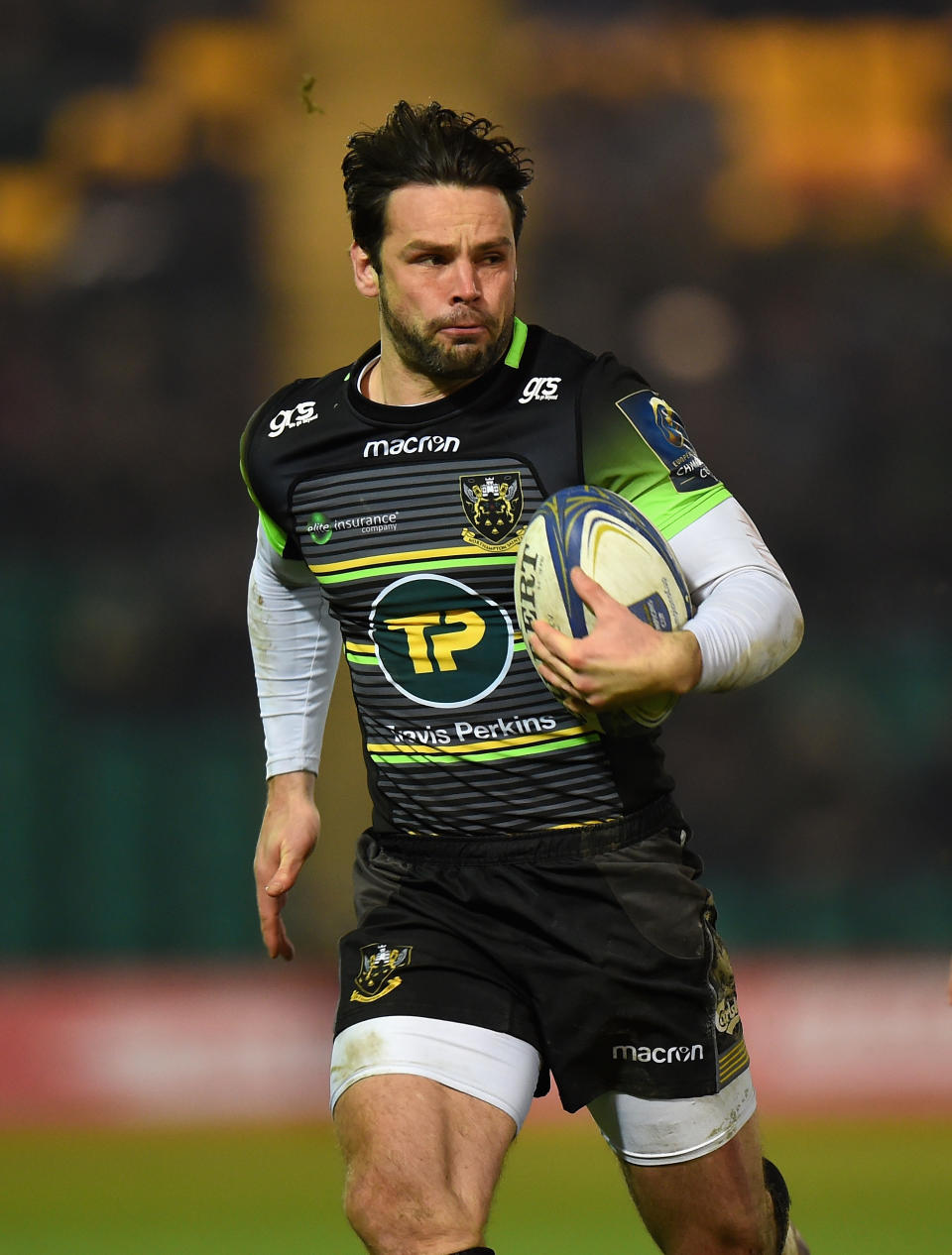 NORTHAMPTON, ENGLAND - JANUARY 13:  Ben Foden of Northampton Saints during the European Rugby Champions Cup match between Northampton Saints and ASM Clermont Auvergne at Franklin's Gardens on January 13, 2018 in Northampton, England.  (Photo by Tony Marshall/Getty Images)