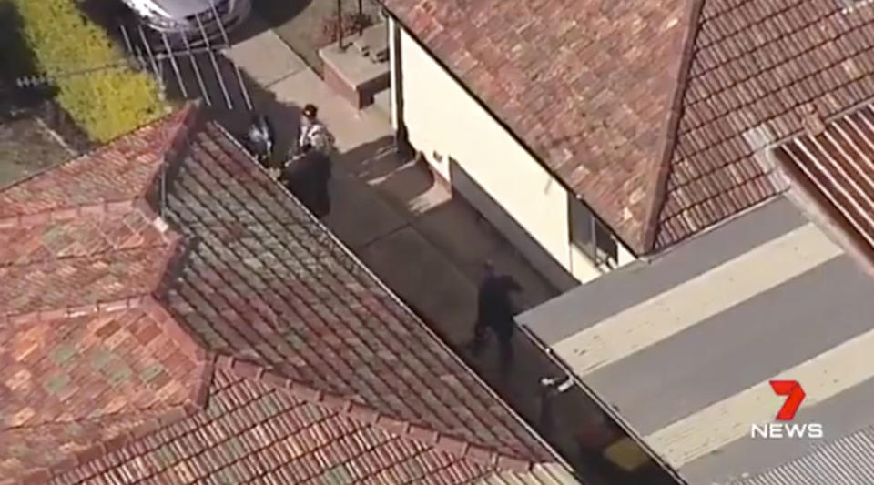 The Dog Unit and PolAir were both involved in this morning’s search. Photo: 7 News