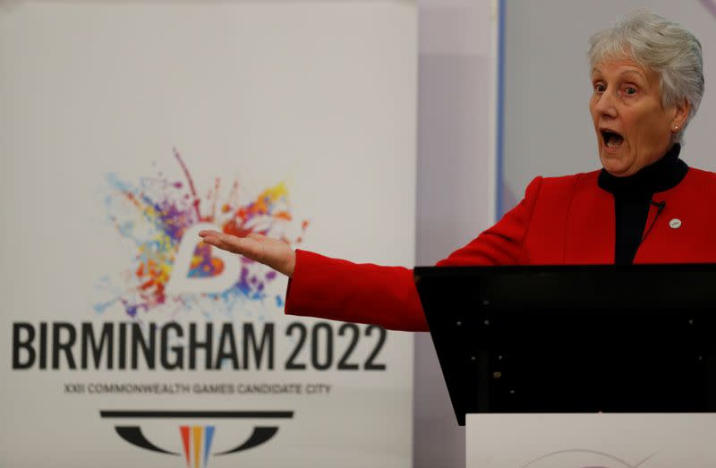 Commonwealth Games Federation President Louise Martin announces the winning bid for the 2022 games in Birmingham