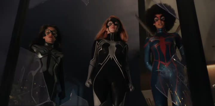 The three Spider-Women in "Madame Web."