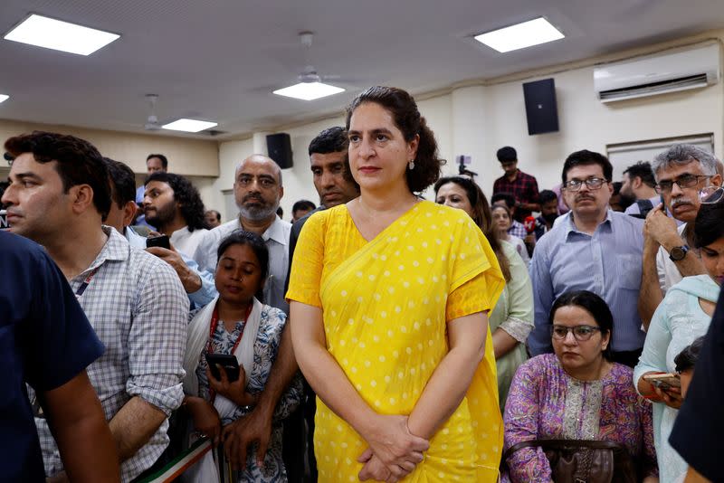 Press conference at the headequarter of Congress party, in New Delhi