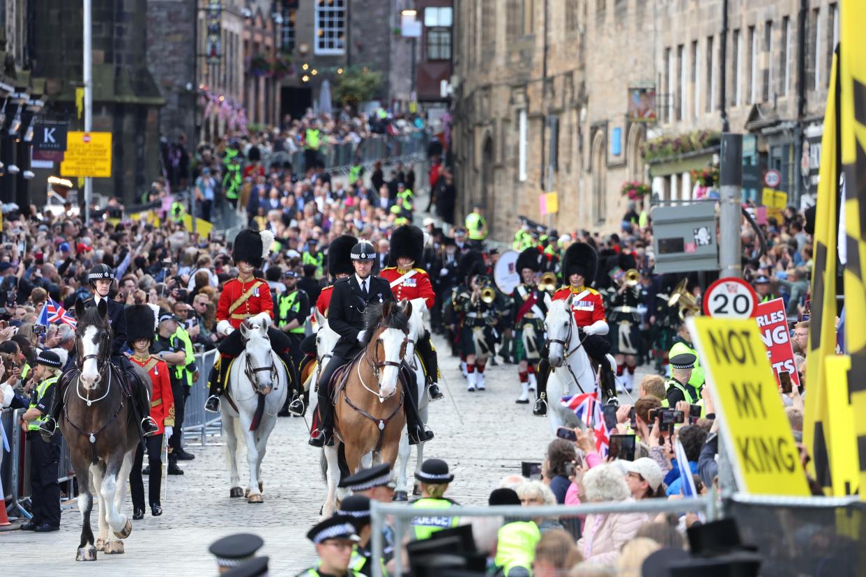 the The King's Bodyguard of Scotland leading the royal procession (Chris Jackson/Getty Images)