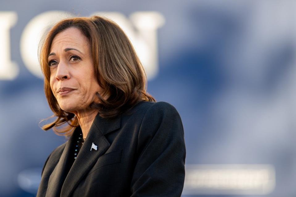 U.S. Vice President Kamala Harris speaks during a “First In The Nation” campaign rally at South Carolina State University on Feb. 2, 2024, in Orangeburg, South Carolina. The vice president continues campaigning across the state ahead of the Feb. 3 primary election. (Photo by Brandon Bell/Getty Images)