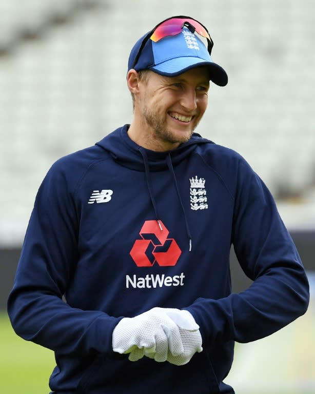 England captain Joe Root attends a training session at Edgbaston on the eve of the first Test against the West Indies