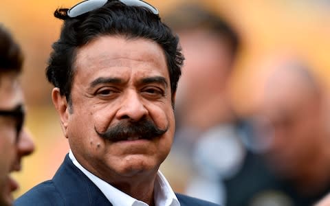  In this Sunday, Oct. 8, 2017 file photo, Jacksonville Jaguars owner Shahid Khan on the sidelines as the team warms up before of an NFL football game against the Pittsburgh Steelers, in Pittsburgh. The English Football Association received an offer on Thursday April 26, 2018, to buy Wembley Stadium, from Jacksonville Jaguars and Fulham owner Shahid Khan - Credit: AP