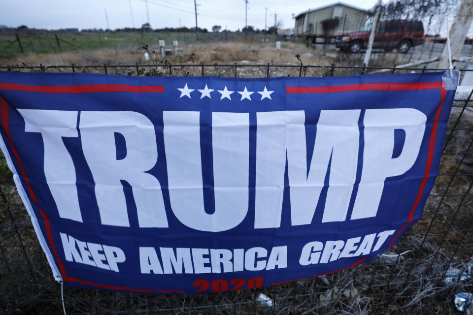 JOHNSON CITY, TX - MARCH 03: A Trump Keep America Great sign along the highway on March 3, 2020 in Johnson City, Texas. 1,357 Democratic delegates are at stake as voters cast their ballots in 14 states and American Samoa on what is known as Super Tuesday. (Photo by Edward A. Ornelas/Getty Images)