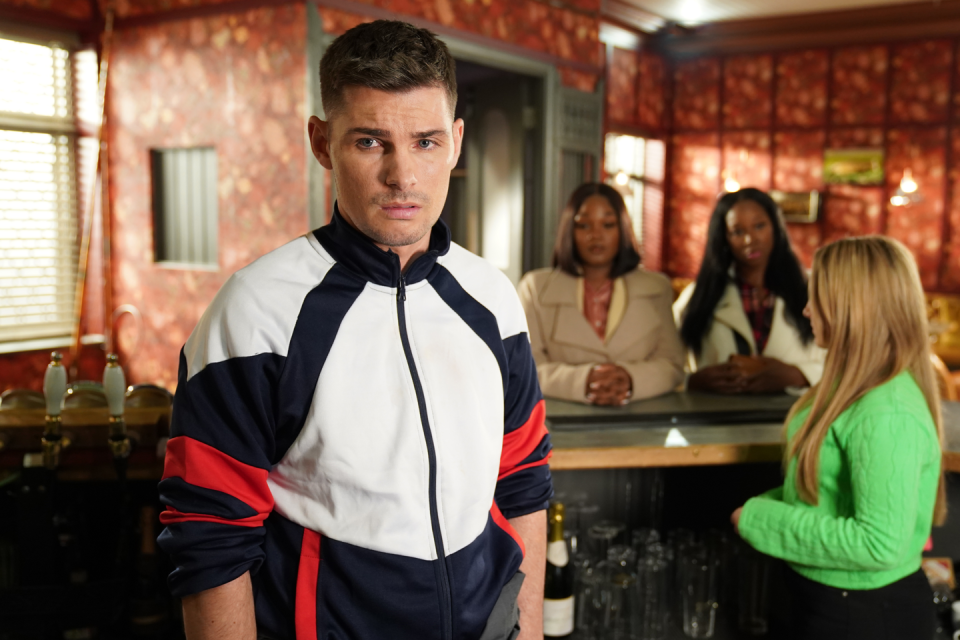 ste hay, zoe anderson, sharon bailey and leah barnes in hollyoaks