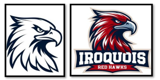 Iroquois’ new Red Hawks logo. Photo: Iroquois Central School District