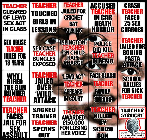 Teacher Straight (2011), courtesy of Gilbert andGeorge, White Cube and Albert Baronian