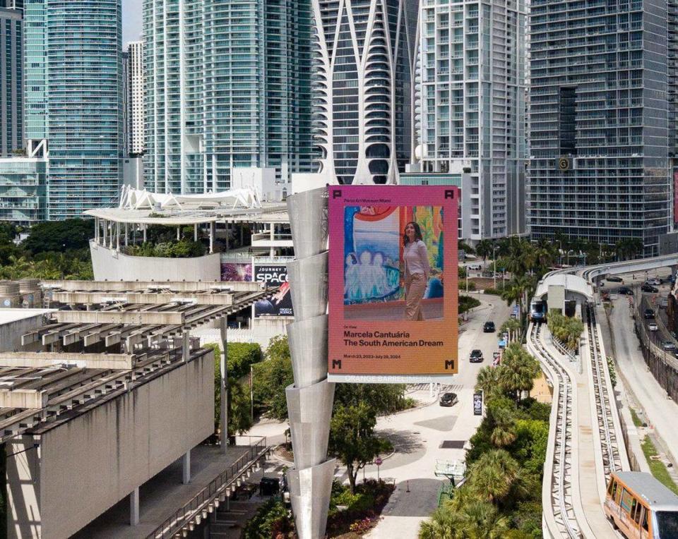 Seen on Friday, June 21, 2024, the Pérez Art Museum Miami billboard went live with both advertisements and art this week in Miami.