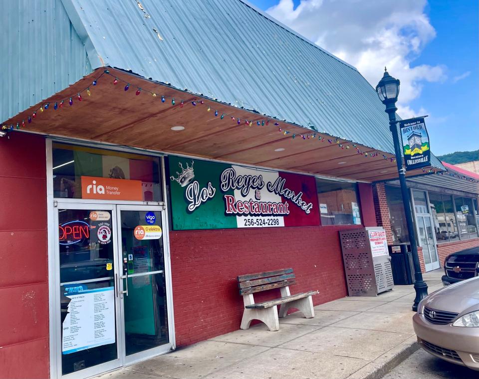 Los Reyes Market and Restaurant in downtown Collinsville, Alabama, is shown on June 15, 2023. The shop and restaurant offers everything a small grocery store would carry, although some of the labels are in Spanish and the candy might be on the spicy side.