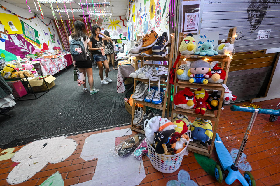 A thrift shop at Peace Centre, an abandoned mall turned into an unexpected art enclave in Singapore. 