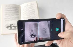 Use CamScanner to scan a book.