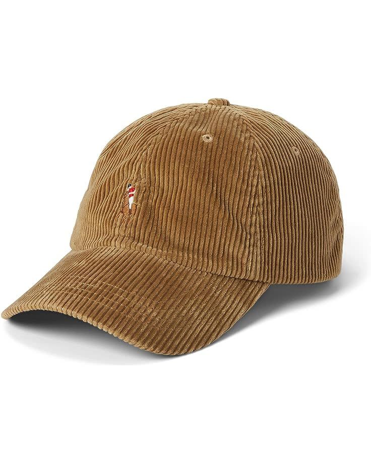 <p><a href="https://go.redirectingat.com?id=74968X1596630&url=https%3A%2F%2Fwww.zappos.com%2Fp%2Fpolo-ralph-lauren-corduroy-ball-cap-dispatch-tan%2Fproduct%2F9848183&sref=https%3A%2F%2F" rel="nofollow noopener" target="_blank" data-ylk="slk:Shop Now;elm:context_link;itc:0;sec:content-canvas" class="link ">Shop Now</a></p><p>Corduroy Ball Cap</p><p>zappos.com</p><p>$59.50</p>