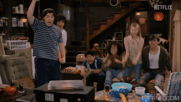 The kids cheering in "That 90s Show"