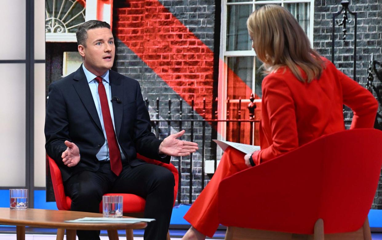 Wes Streeting is interviewed on the BBC's Sunday with Laura Kuenssberg