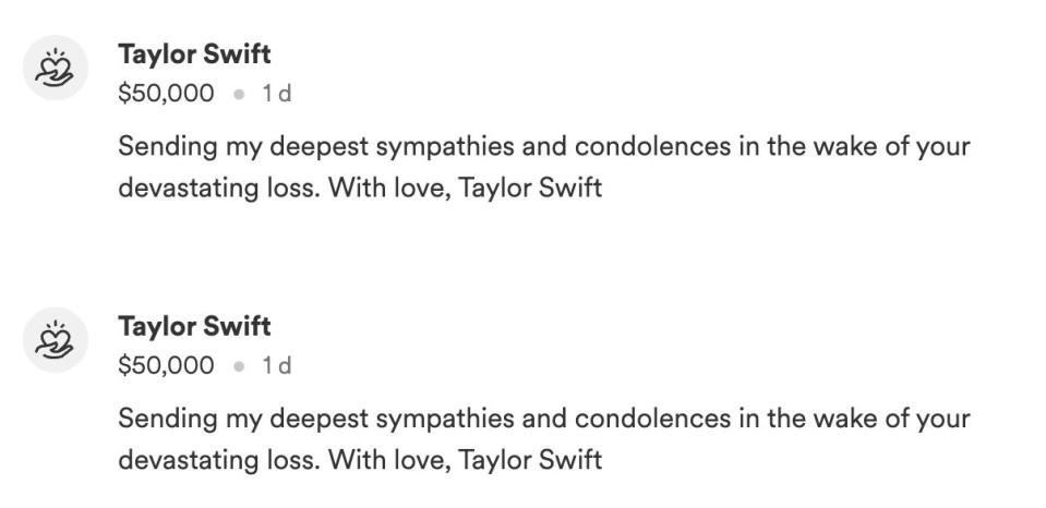 Taylor Swift's message to the family of Elizabeth Lopez-Galvan, a woman who was killed in the mass shooting at the Kansas City Chiefs victory parade.