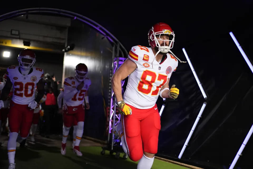 Travis Kelce y los Kansas City Chiefs se enfrentarán una vez más a los San Francisco 49ers en el Super Bowl. (Foto AP/Matt Slocum)