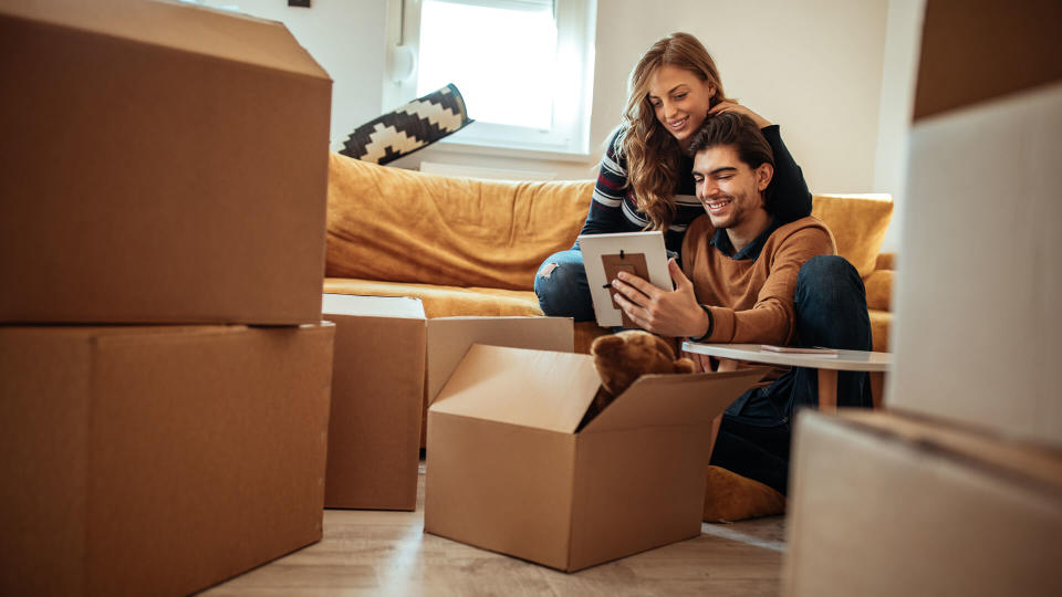 young homeowner in new house