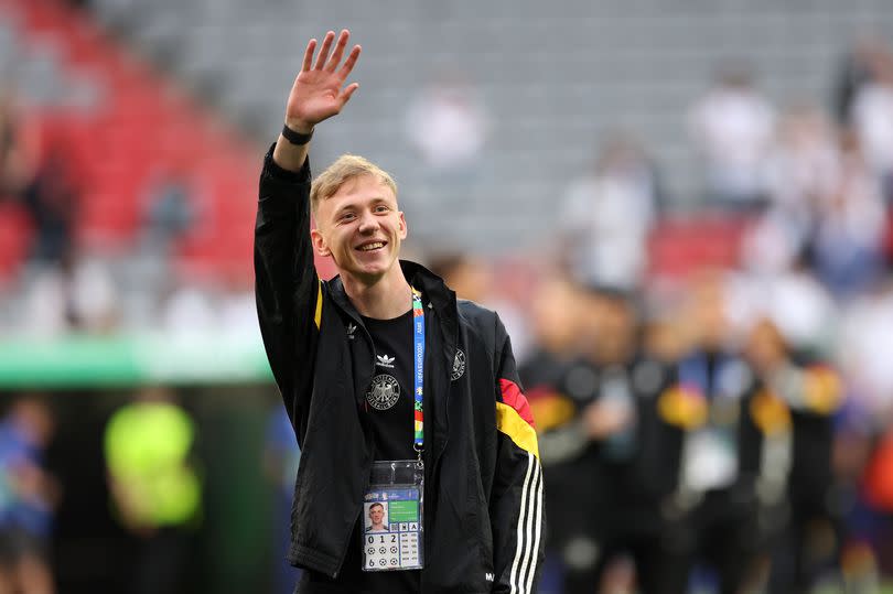 Maximilian Beier of Germany gestures