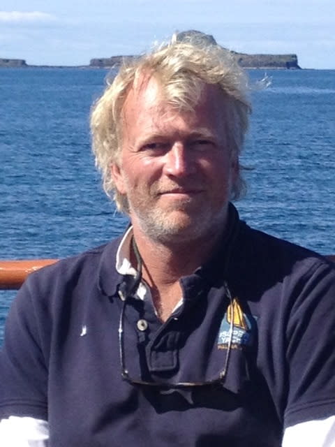Handout image of Dutch boat captain Ernst-Jan de Groot near the Scottish island of Bac Mor