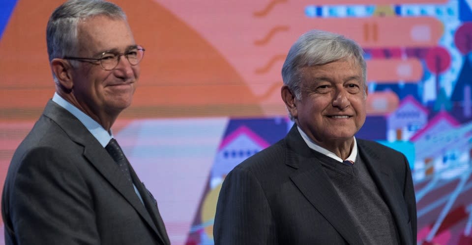 Salinas Pliego y López Obrador en evento