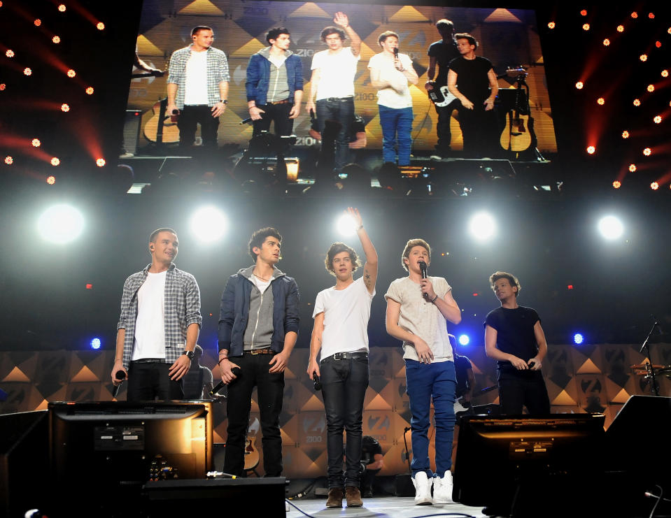 One Direction perform at Z100's Jingle Ball 2012 presented by Aeropostale at Madison Square Garden on Friday Dec. 7, 2012 in New York. (Photo by Evan Agostini/Invision/AP)