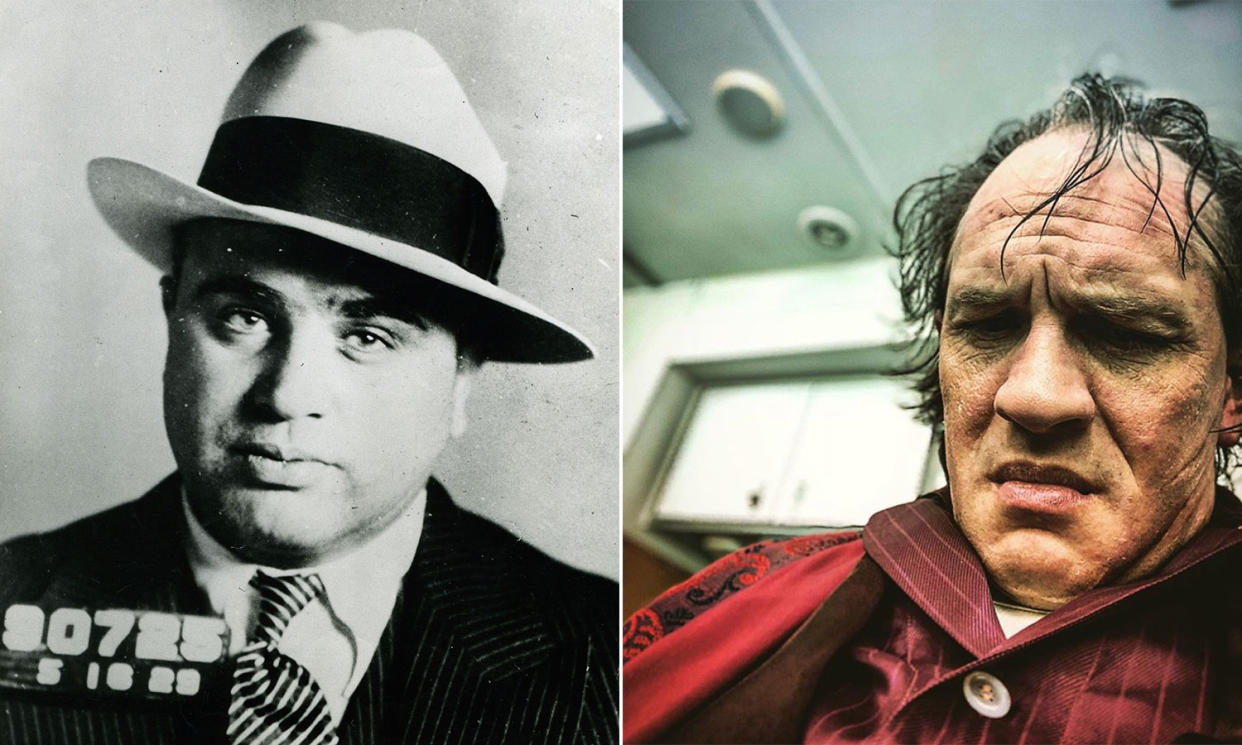 Hardy is playing Capone in his twilight years in Fonzo (Rex/Instagram)