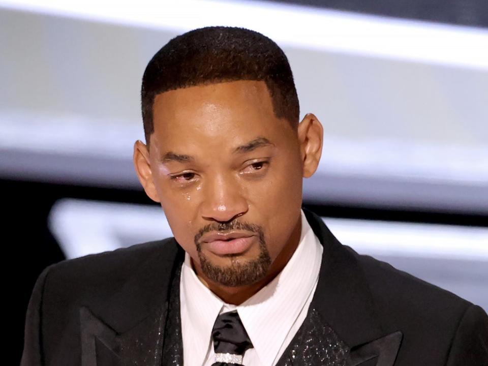 Will Smith delivered a tearful acceptance speech after hitting Chris Rock at the Oscars (Getty Images)