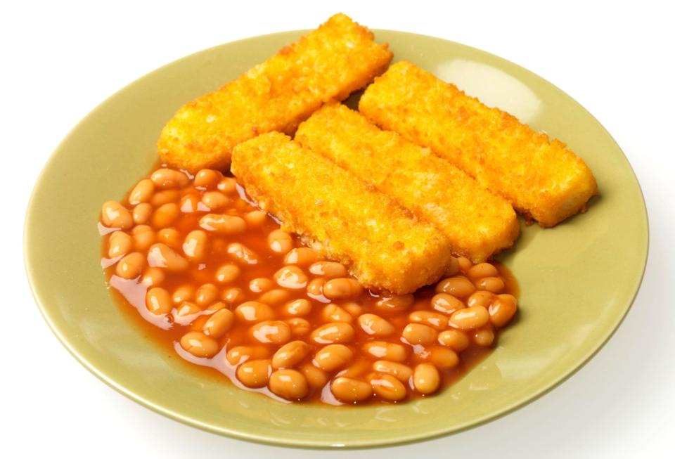 Fish fingers and baked beans: doesn't work without a glass of milk